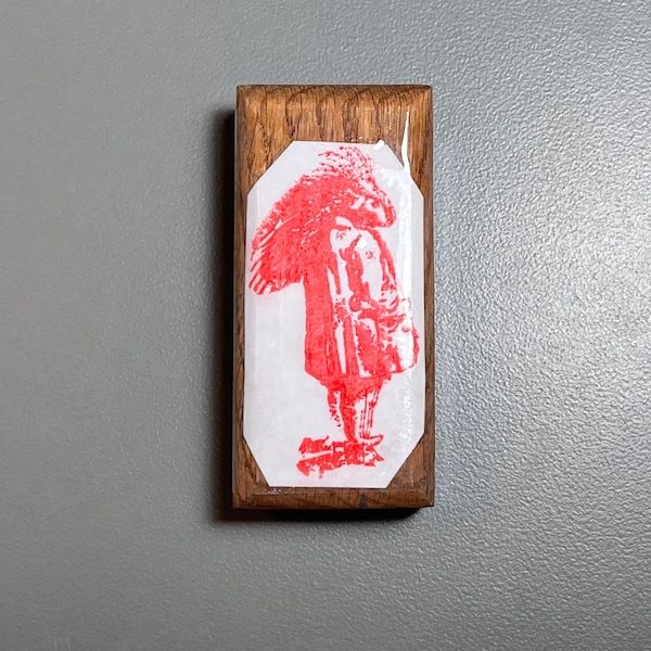 Rubber Stamp Little Girl Porcupine in a Coat Weird Anthropomorphic Animal Human Hybrid Image