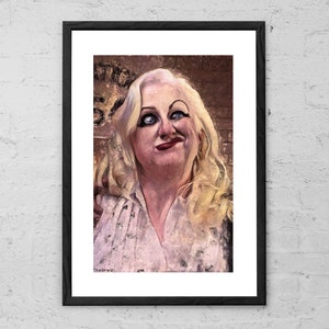 Rosto de machadinha - Pintura - Cry Baby - Impressão de arte de filme - Kim McGuire - John Waters - Pôster de filme - Comédia - Filme cult - Engraçado - Presentes - Anos 90