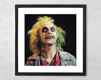 Beetlejuice - Painting - Beetlejuice Art - Beetlejuice Poster - Beetlejuice Print - Movie Poster - Beetlejuice Gift - Tim Burton - Horror
