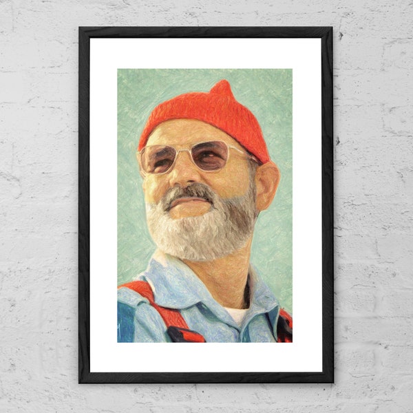 Steve Zissou - Painting - Steve Zissou Print - Steve Zissou Poster - Bill Murray Art - Wes Anderson Print - The Life Aquatic - Movie Poster