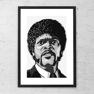 Does He Look Like a Bitch? - Illustration - Art Print - Jules Winnfield - Pulp Fiction - Samuel L Jackson - Movie Poster - Quentin Tarantino