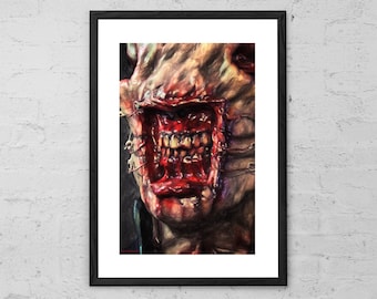 Chatterer - Malarstwo - Hellraiser - Dekoracja Horror - Wydruk sztuki filmowej - Plakat filmowy - Clive Barker - Pinhead - Cenobite - Potwór - Mroczna sztuka