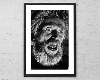 Willem Dafoe as Thomas Wake in The Lighthouse - Painting - Art Print - The Lighthouse Movie Poster - Movie Art - Movie Gift - Wall Art Print