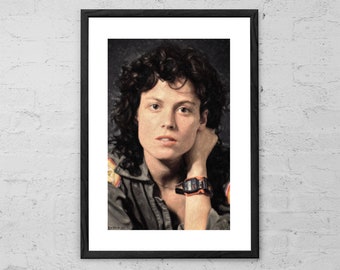 Ellen Ripley - Painting - Alien - Movie Art Print - Sigourney Weaver - Movie Poster - Science Fiction - Horror Decor - Dark Art - Creature