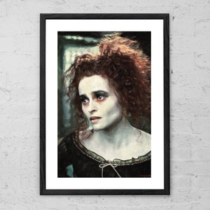 Mrs. Lovett - Pittura - Sweeney Todd - Helena Bonham Carter - Tim Burton - Arredamento horror - Gotico - Barbiere demoniaco - Arte del film - Poster del film