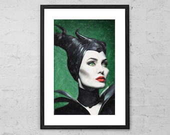 Maleficent - Schilderij - Maleficent Art Print - Filmkunstwerk - Doornroosje - Sprookje - Schurk Muurkunst - Maleficent Poster
