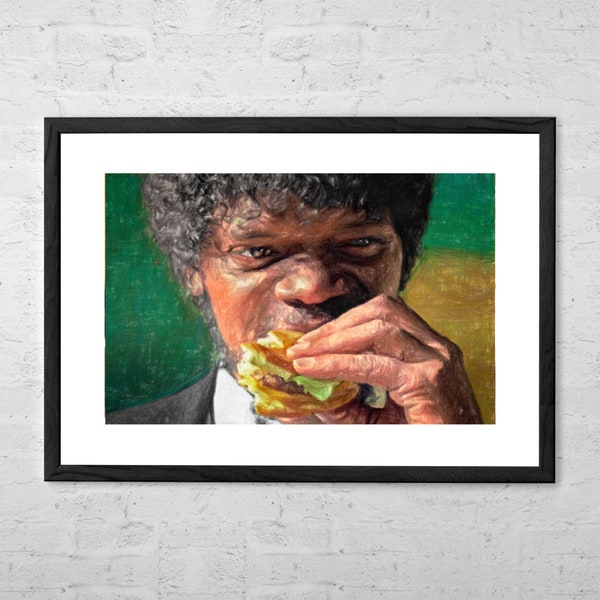 Tasty Burger - Jules Winnfield - Painting - Art Print - Pulp Fiction - Samuel L Jackson - Movie Poster - Quentin Tarantino - Home Wall Decor