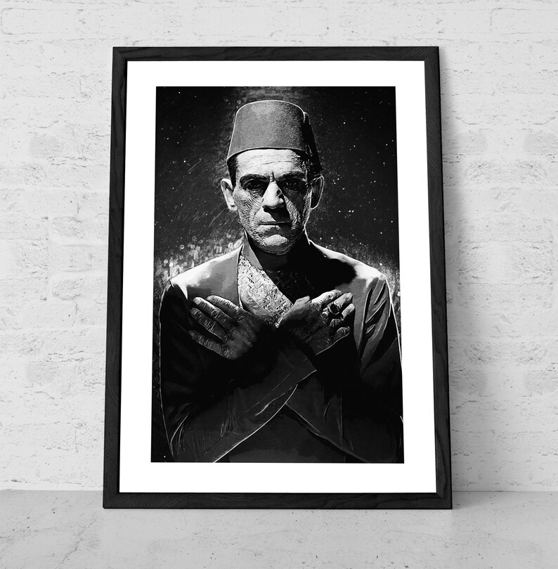 Imhotep - Illustration - the Mummy - Boris Karloff - Horror Decor ...