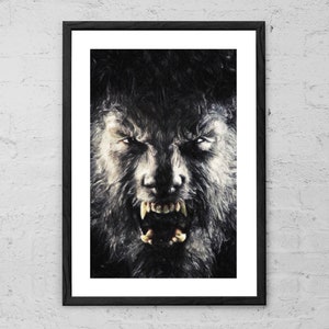 Wolfman - Painting - Wolfman Art Print - Wolfman Poster - Horror Art - Dark Art - Classic Monsters - Gothic - Horror Decor - Movie Poster