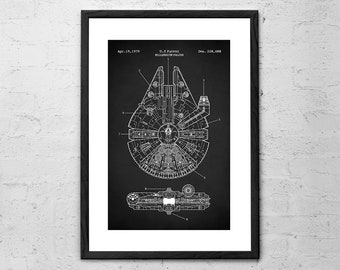 Millennium Falcon Blueprint Patent Star Wars Poster Millennium Falcon ...