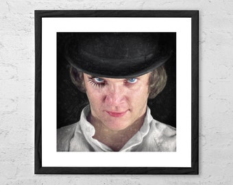 Alex DeLarge Painting Art Print A Clockwork Orange Unique Artwork Movie Poster Malcolm McDowell Stanley Kubrick Wall Art Cult Film Gifts