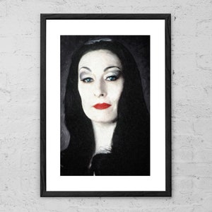 Morticia Addams - The Addams Family - Painting - Movie Poster - Horror Wall Art - Gothic - Addams Family Poster - Anjelica Huston - Dark Art
