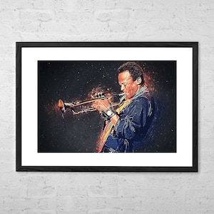 Miles Davis - Digital Painting - Art Print - Music Poster - Miles Davis Poster - Music Print - Jazz Music Wall Art - Jazz Poster - Jazz Art