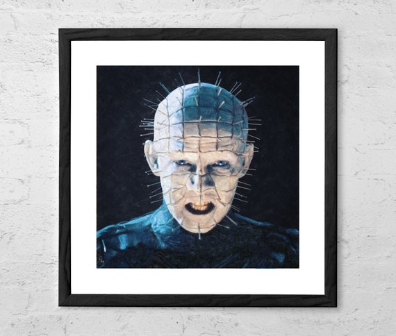 Pinhead - Hellraiser - Painting - Movie Poster - Clive Barker - Horror Art - Horror Decor - Horror Movie - Cenobite - Halloween Home Decor