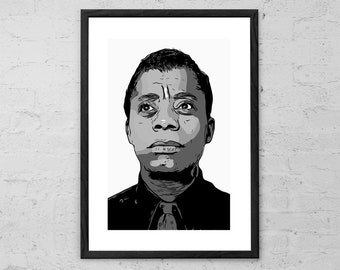 James Baldwin Art Print African-American Author Literary Gift James Baldwin Poster Home Decor Literature Writer Gift Book Lover Gift