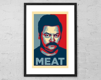 Ron Swanson - Ron Swanson Poster - Parks and Recreation - Parks and Rec - Bacon - Parks And Rec Poster - Parks And Rec Print - Movie Poster