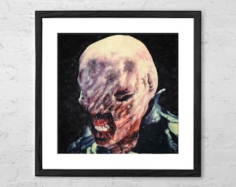Gadający - Hellraiser - Malarstwo - Plakat filmowy - Clive Barker - Sztuka grozy - Dekoracja grozy - Film grozy - Cenobite - Pinhead - Halloween