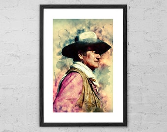 John Wayne - Digital Painting - John Wayne Print - John Wayne Poster - John Wayne Gift - The Duke - Cowboy Art - Western Decor - Movie Art