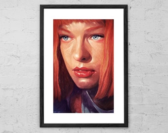 Leeloo - Painting - Art Print - The Fifth Element Movie Art - Sci-Fi Wall Decor - Fifth Element Poster - 90s Movie Print - Milla Jovovich