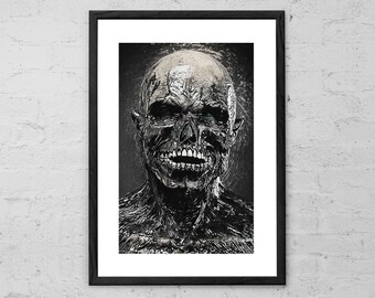 Tarman Zombie Digital Painting Fine Art Print Return of the Living Dead Horror Movie Wall Art Poster Dark Art Halloween Decor Undead Gifts