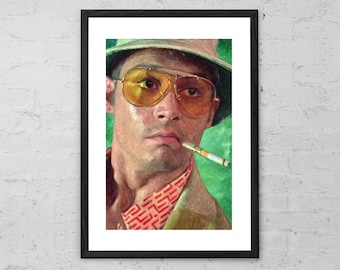 Fear and Loathing in Las Vegas - Johnny Depp - Painting - Hunter S Thompson - Movie Poster - Cult Movie - Fear and Loathing Art - Film Print