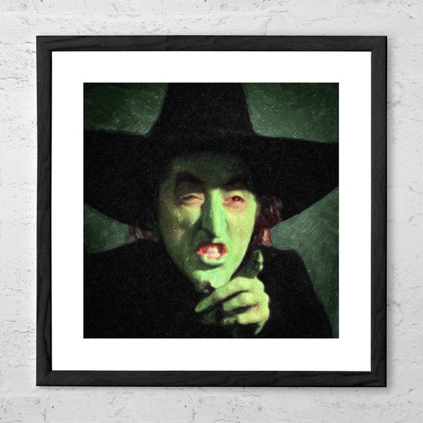 Wicked Witch of the West - Margaret Hamilton - Wizard of Oz - Painting - Movie Poster - Horror - Wizard of Oz Decor - Wizard of Oz Poster