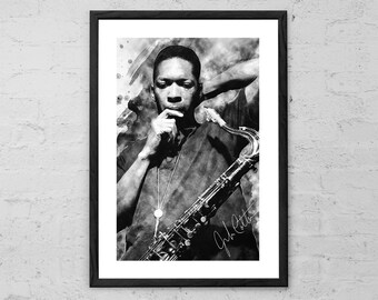 John Coltrane - John Coltrane konsttryck - John Coltrane-affisch - Jazzmusik - Jazzaffisch - Jazzgåvor - Jazzmusiker - Saxofongåvor