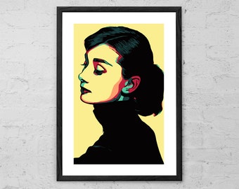 Audrey Hepburn - Illustration - Audrey Hepburn Wall Art - Audrey Hepburn Print - Audrey Hepburn Poster - Audrey Hepburn Gifts - Movie Poster