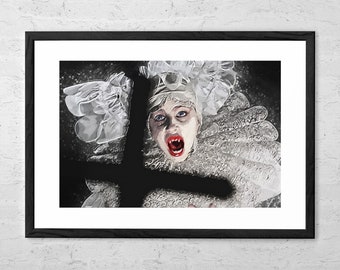 Lucy Westenra - Digital Painting - Bram Stoker - Dracula - Vampire - Gothic - Sadie Frost - Horror Decor - Dark Art - Gary Oldman - Horror