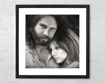 Jim en Pam - tekening - Jim Morrison - Jim Morrison Poster - de deuren Poster - Rock Poster - Jim Morrison tekening - Jim Morrison kunst aan de muur