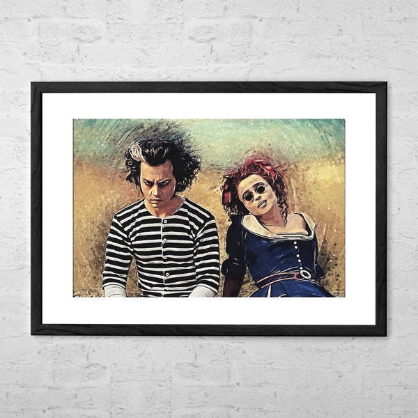 Sweeney Todd and Mrs. Lovett - Digital Painting - Movie Poster - Tim Burton - Johnny Depp - Helena Bonham Carter - Horror - Demon Barber