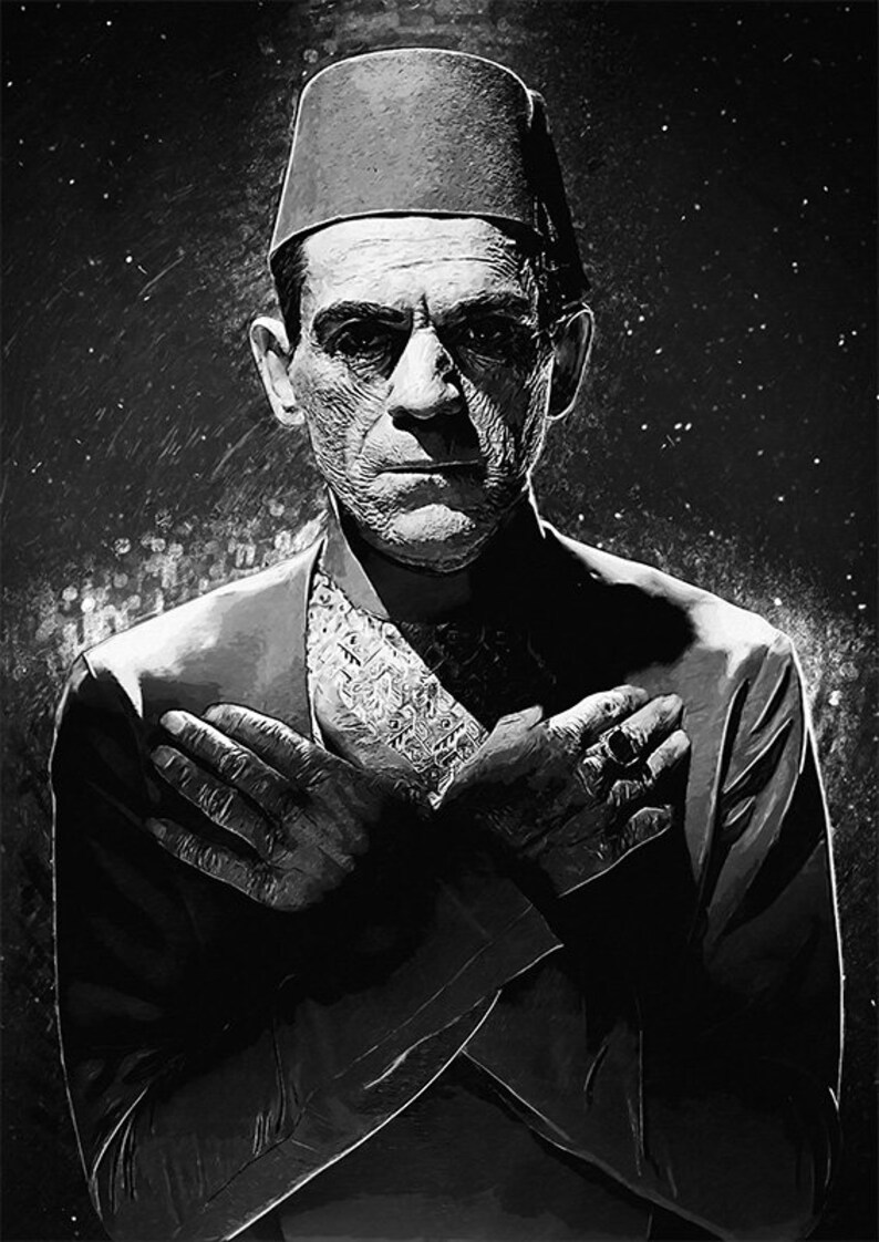Imhotep - Illustration - the Mummy - Boris Karloff - Horror Decor ...