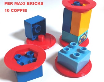 10x Gravitrax-paren MAXI BRICKS DUPLO-adapters compatibel met 3D-printen