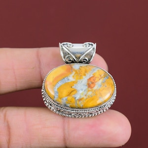 Maligano Jasper Pendant Natural Gemstone Jewelry 925 Sterling Silver Pendant Handmade Brand New Jewelry Gifts For Him Vintage Design Pendant