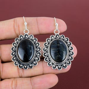 Handmade Pietersite Earrings: 925 Sterling Silver Gemstone Jewelry