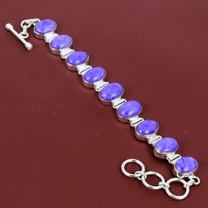 Charoite Bracelet Gemstone Bracelet 925 Sterling Silver Bracelet Adjustable Chain Bracelet Charoite Jewelry Handmade Bracelet Gift For Women