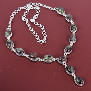 Dragon bloodstone necklace 925 sterling silver necklace adjustable chain necklace handmade jewelry beautiful gemstone necklace gifts for mom