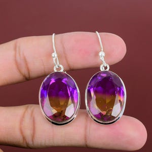 Faceted Ametrine Earrings: Handmade Sterling Silver Gemstone Jewelry