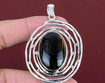 Ciondolo in pietersite fatto a mano: gioiello in argento sterling 925 con pietre preziose