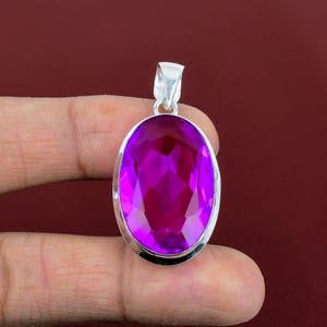 Faceted Pink Tourmaline Pendant: Handmade 925 Sterling Silver Gemstone Jewelry