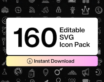 Hand-Drawn Business Icons, SVG Bundle (Digital Download)