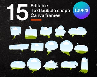 Text Bubble Canva Frames, Custom Shapes (Digital Download)