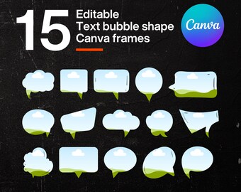 Text Bubble Canva Frames, Drag & Drop Templates (Digital Download)