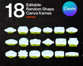 Random Shape Canva Frame Template Bundle, Drag & Drop (Digital Download)
