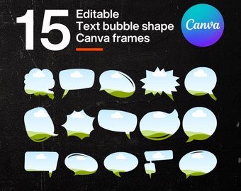 Text Bubble Canva Frames, Drag & Drop Template (Digital Download)