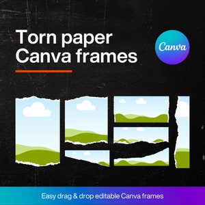 Torn Paper Border Canva Rahmen Template Bundle (Digitaler Download)
