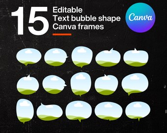 Text Bubble Canva Frames, Drag & Drop Template (Digital Download)