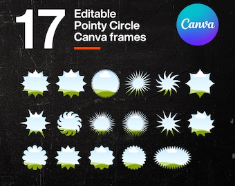 Editable Star Shape Canva Frames Template Bundle (Digital Download)