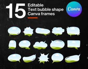 Text Bubble Canva Frames, Drag & Drop Template (Digital Download)