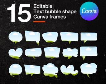 Text Bubble Canva Frames, Drag Drop Template (Digital Download)